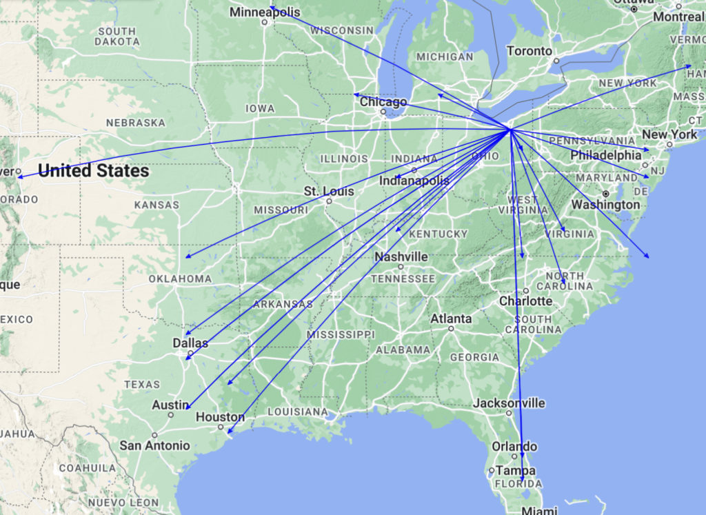 QSO Map for the 12-Nov-2022 activation of K-0020.
