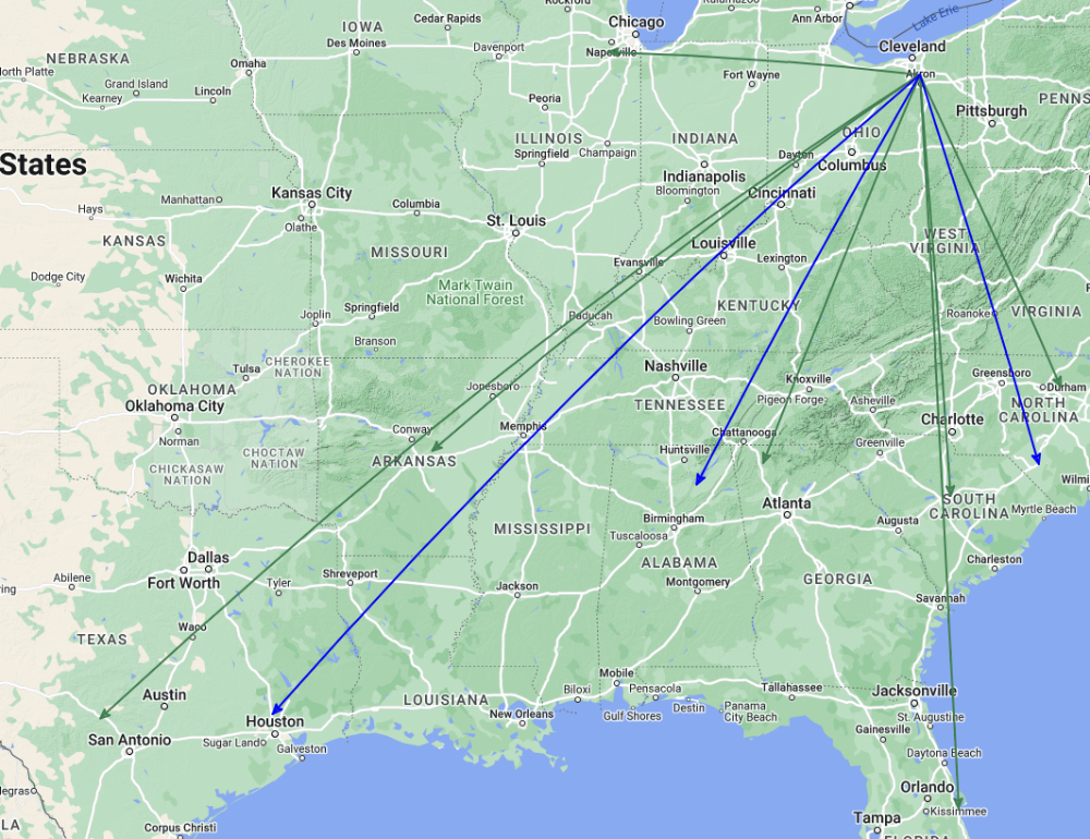 QSO Map of the activation of US-0020 by KC8JC on 15-Jun-2024.