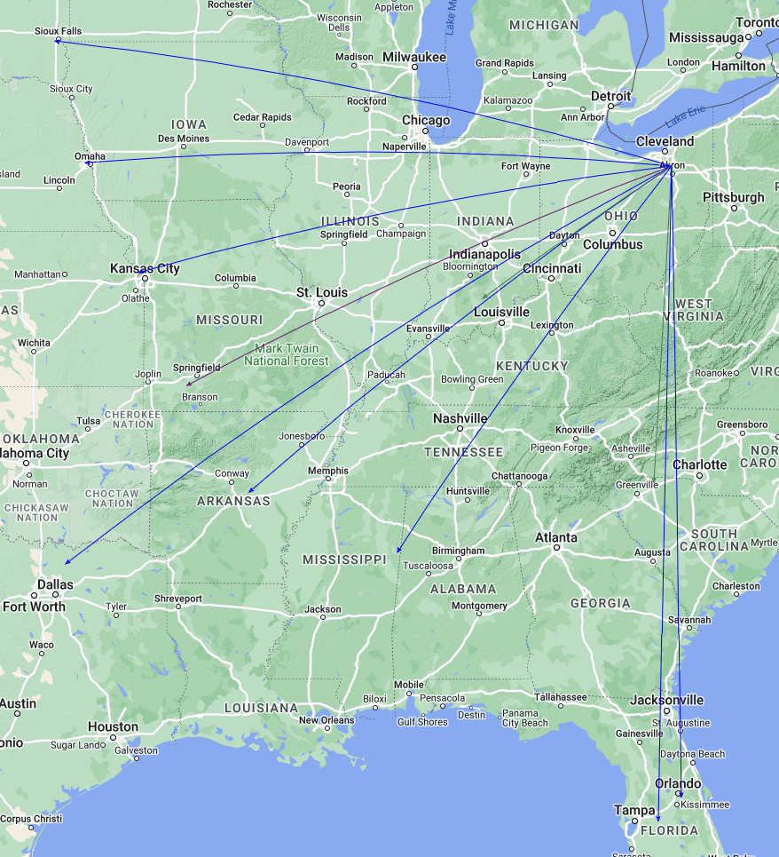 The QSO Map of the activation of US-0020 on 21-Jul-2024 by KC8JC.