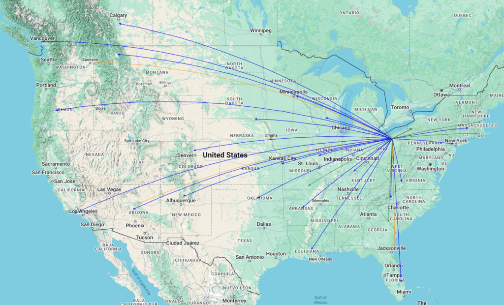 QSO Map for the activation of US-0020 by KC8JC on 23-Oct-2024.